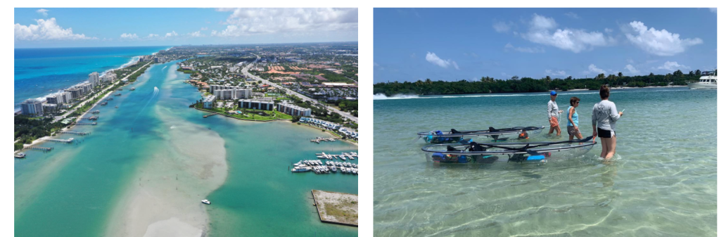 a group of people in a boat on a body of water