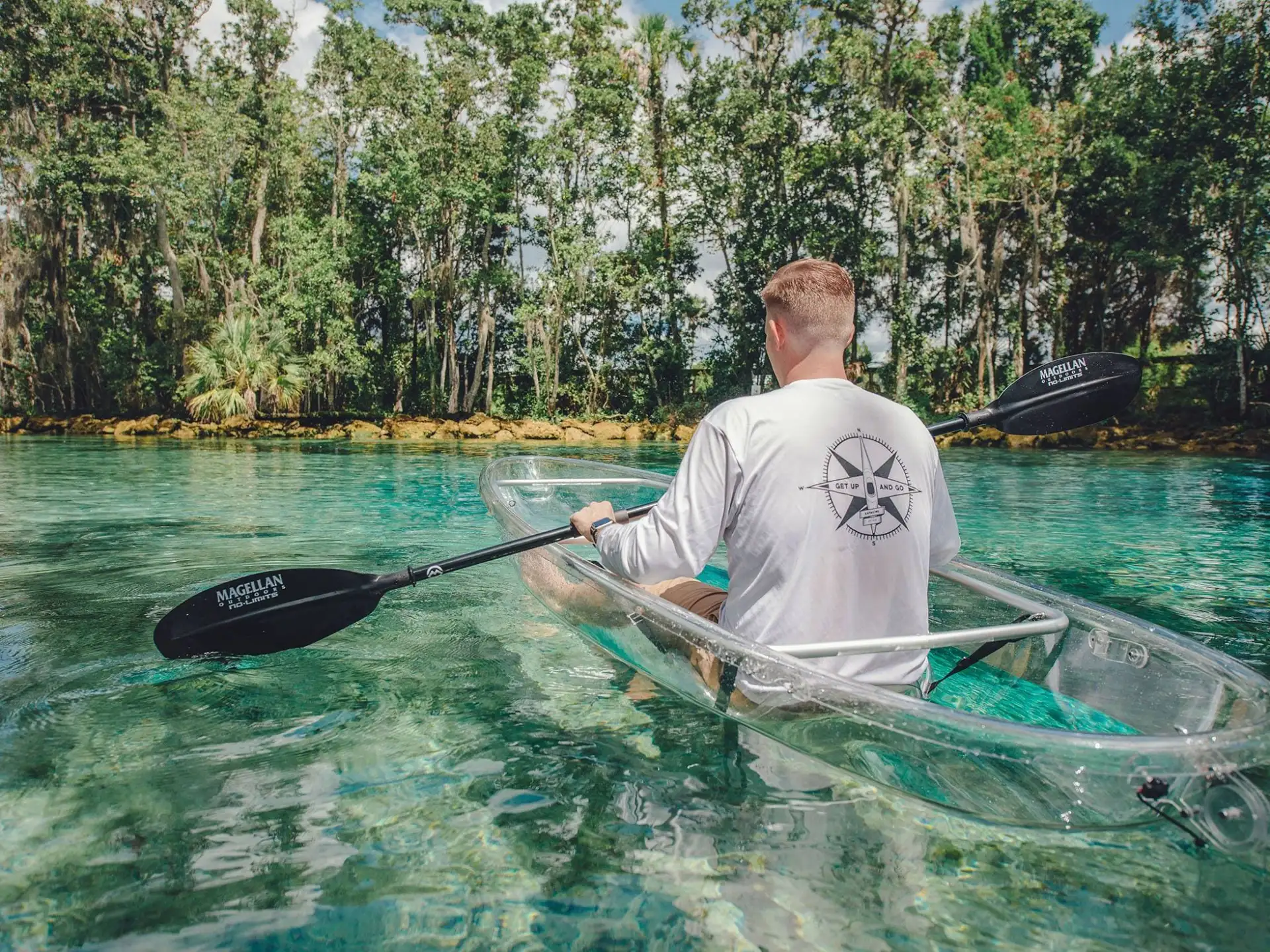 a man in a pool of water