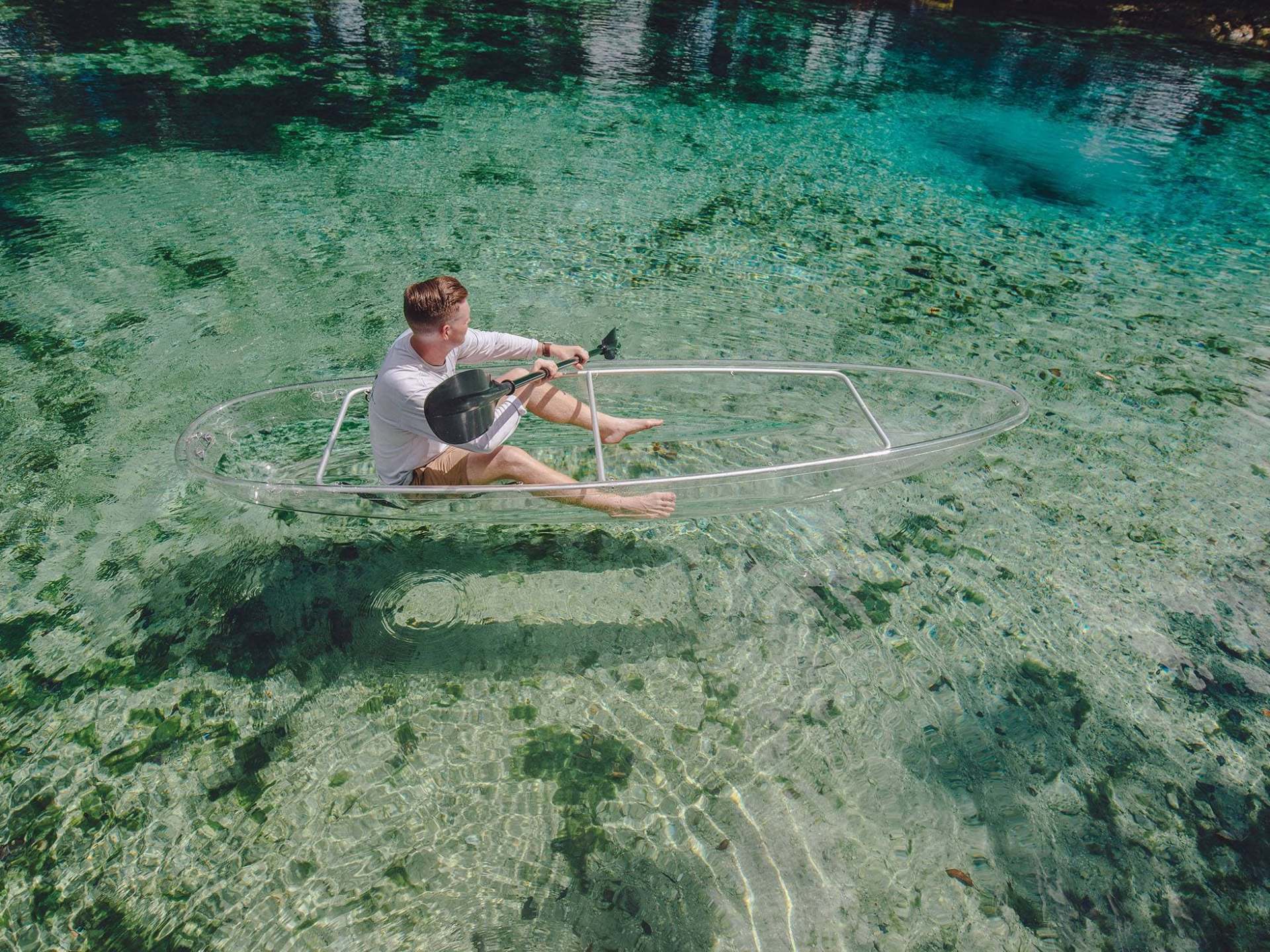 a person swimming in the water