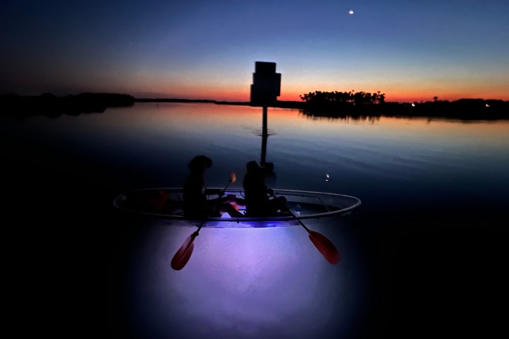 a sunset over a body of water