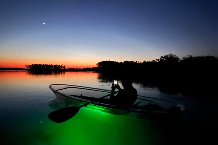 a sunset over a body of water