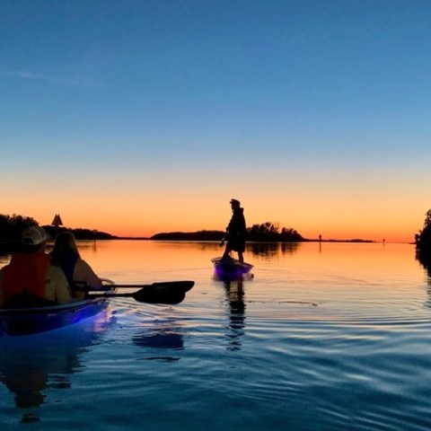 a small boat in a body of water