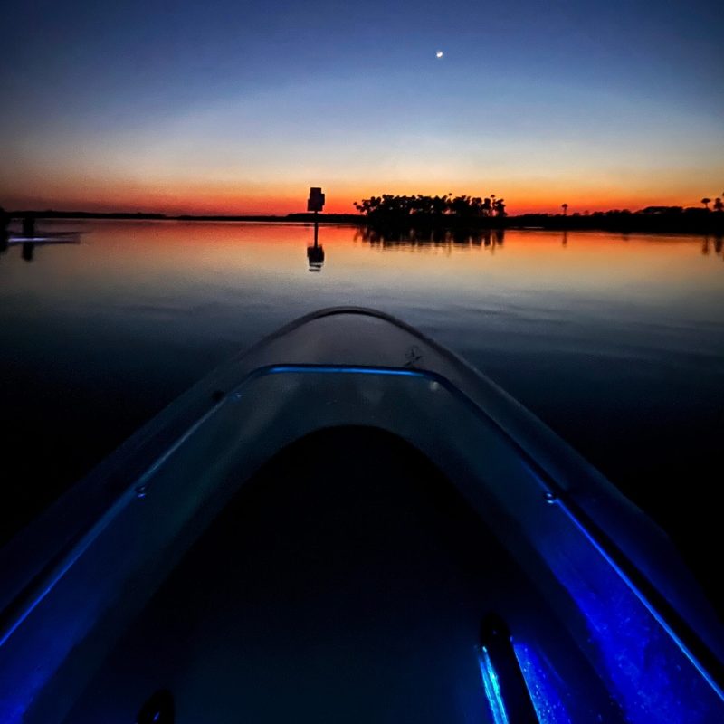 a view of a city at sunset