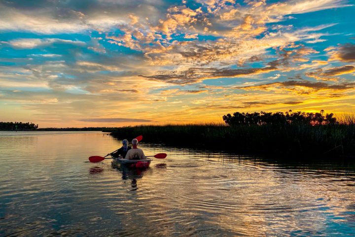 a small boat in a body of water