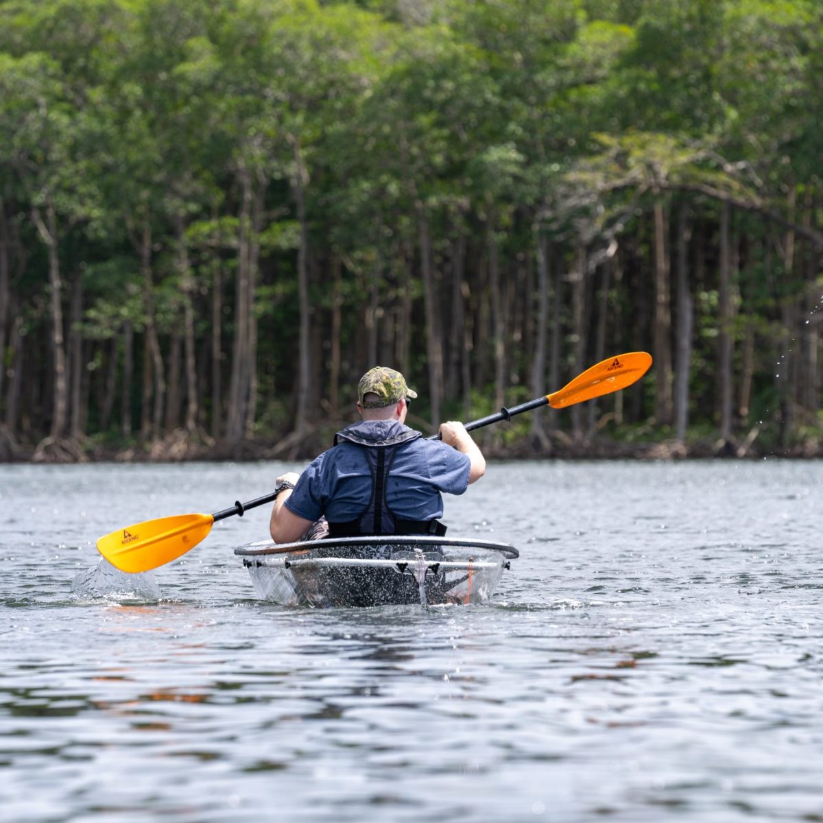 a group of people rowing a boat in the water