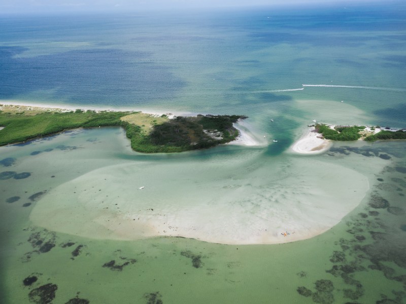 an island in the middle of a body of water
