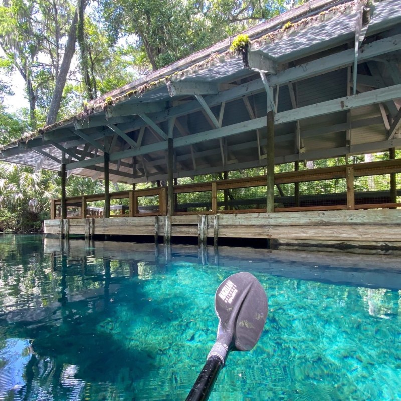 a person in a pool of water