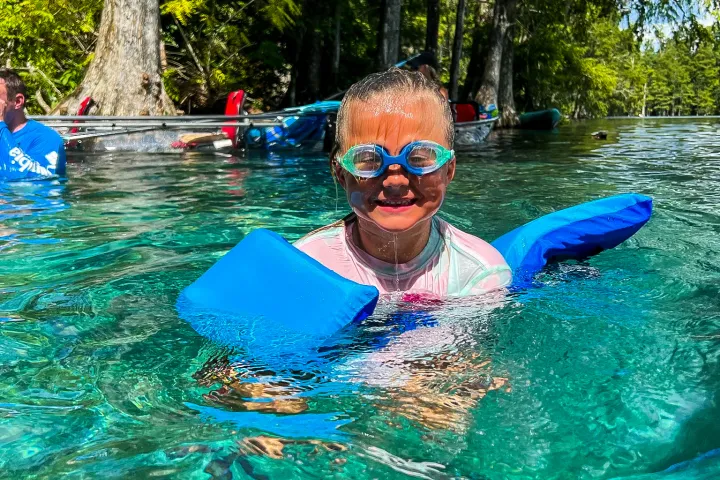 a person swimming in the water