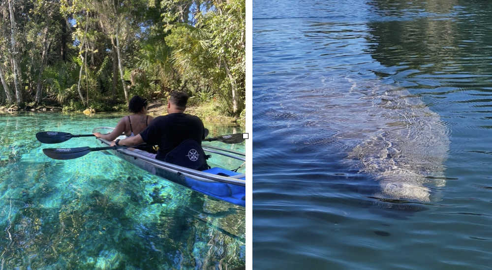 a man in a pool of water