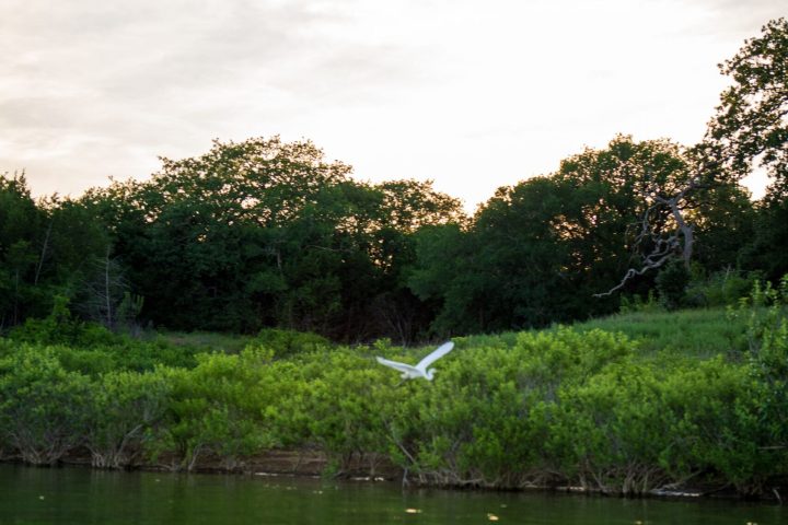 a small boat in a body of water