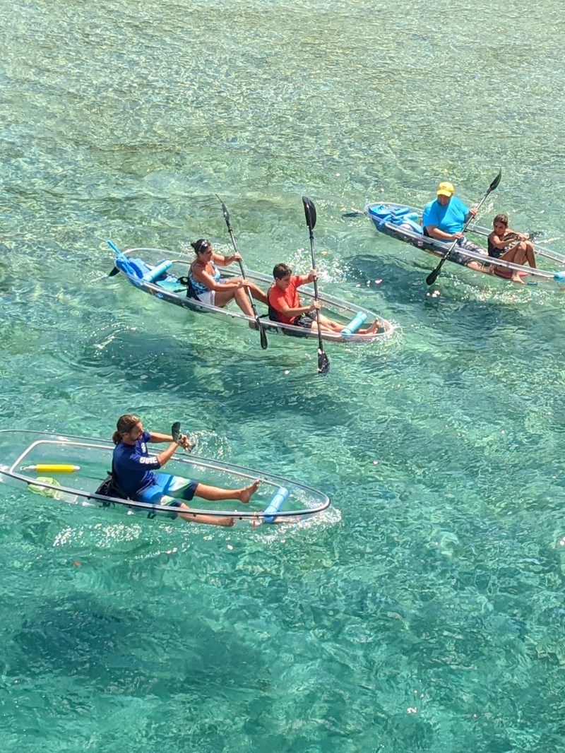 a group of people riding on the back of a boat