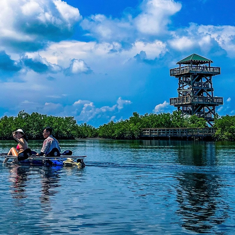 a man rowing a boat in a body of water