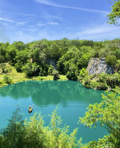 a large body of water surrounded by trees