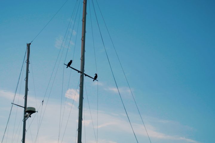a small boat in a body of water