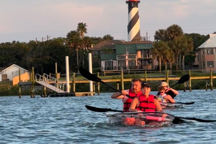 a group of people in a pool of water