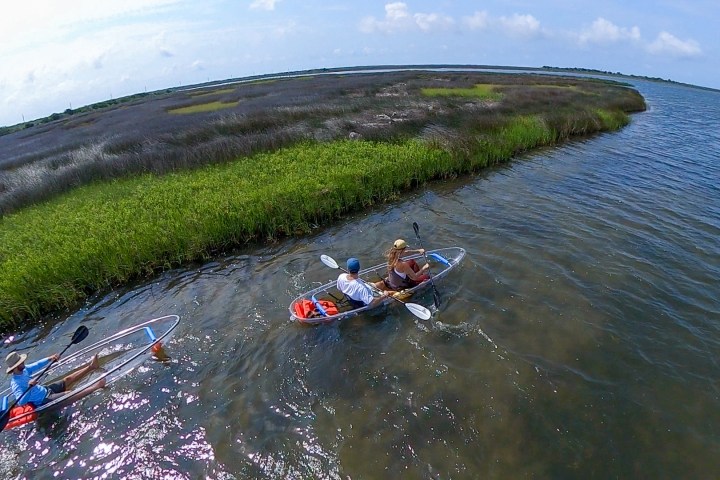 a raft next to a body of water