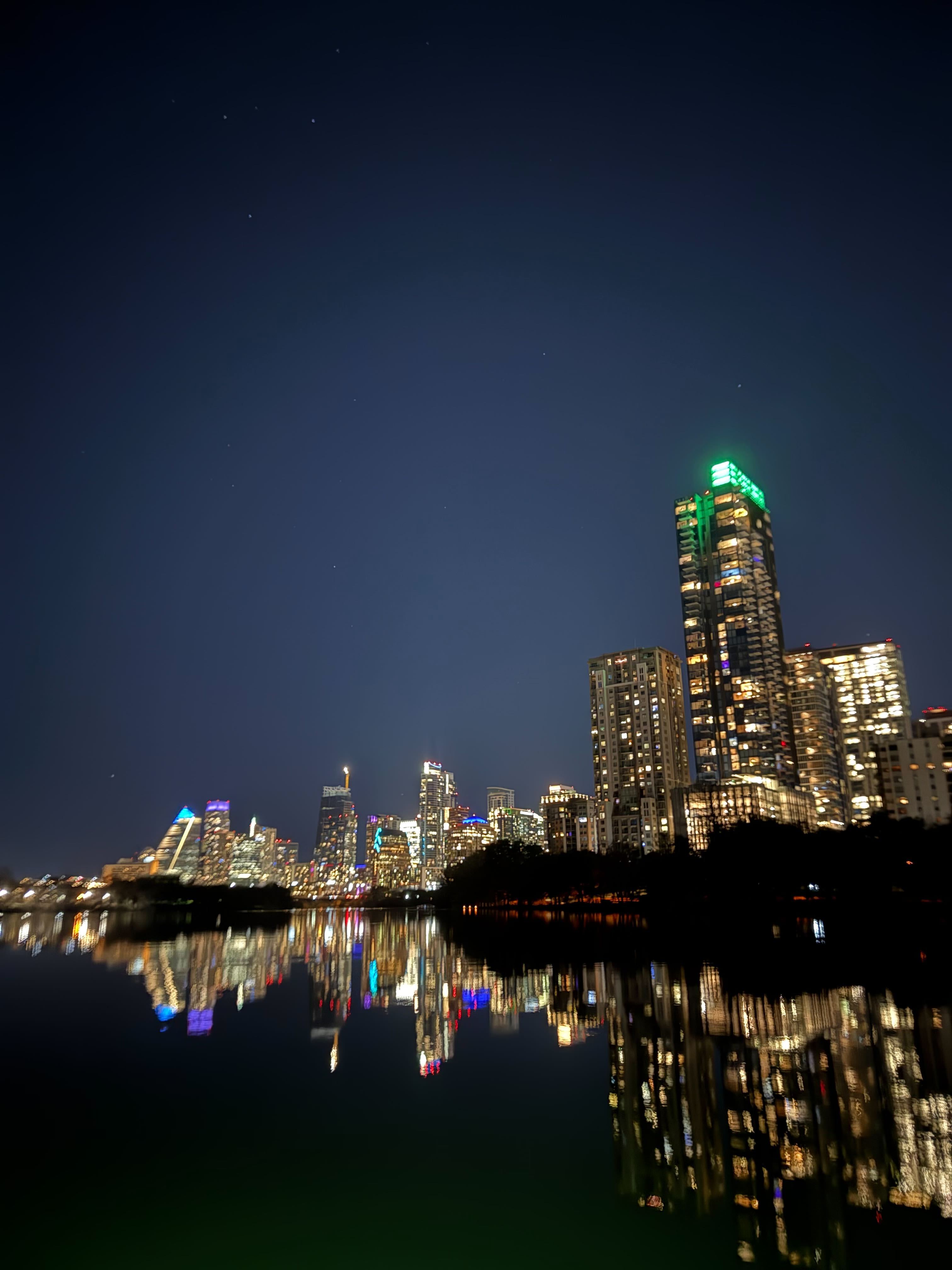 a view of a city at night