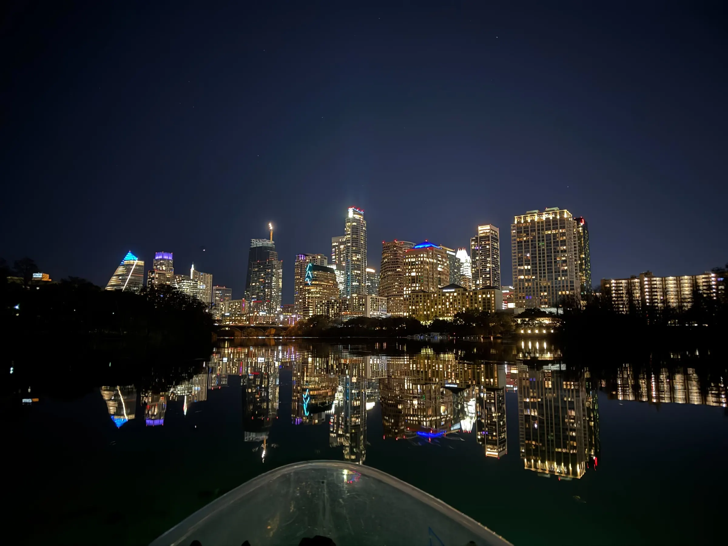 a view of a city at night
