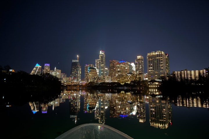 a view of a city at night