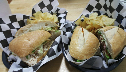 a sandwich sitting on top of a table