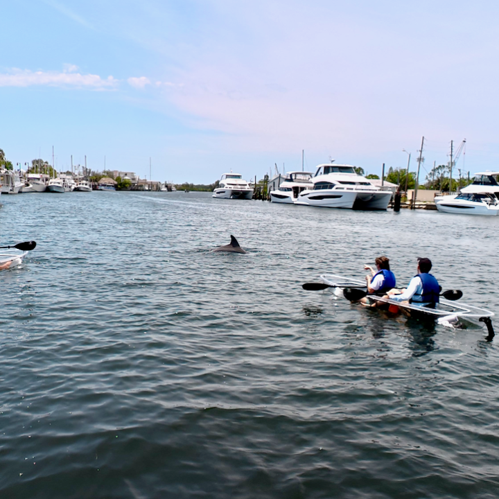 a group of people in a small boat in a body of water