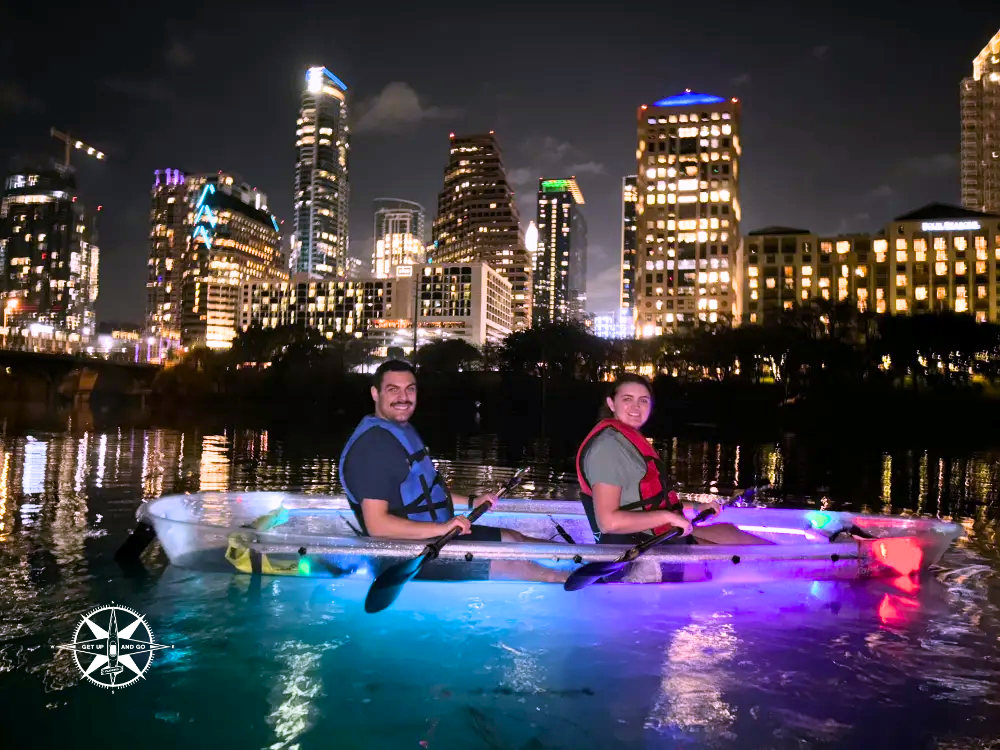 a group of people in the water