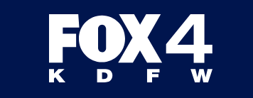 FOX 4 KDFW white text logo on a dark blue background.
