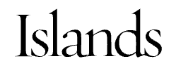 Typography of the word 'Islands' in serif font.